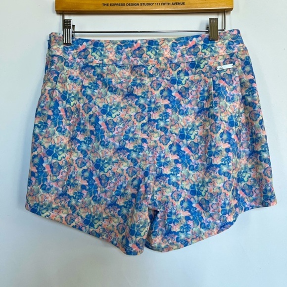 Adidas‎ Women's Shorts Pink Blue Floral Flared with Pockets Size 8 - Picture 5 of 6